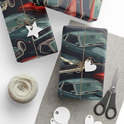 Muscle car wrapping paper, custom gift wrap, car guy, mechanic, car enthusiast - Image 3